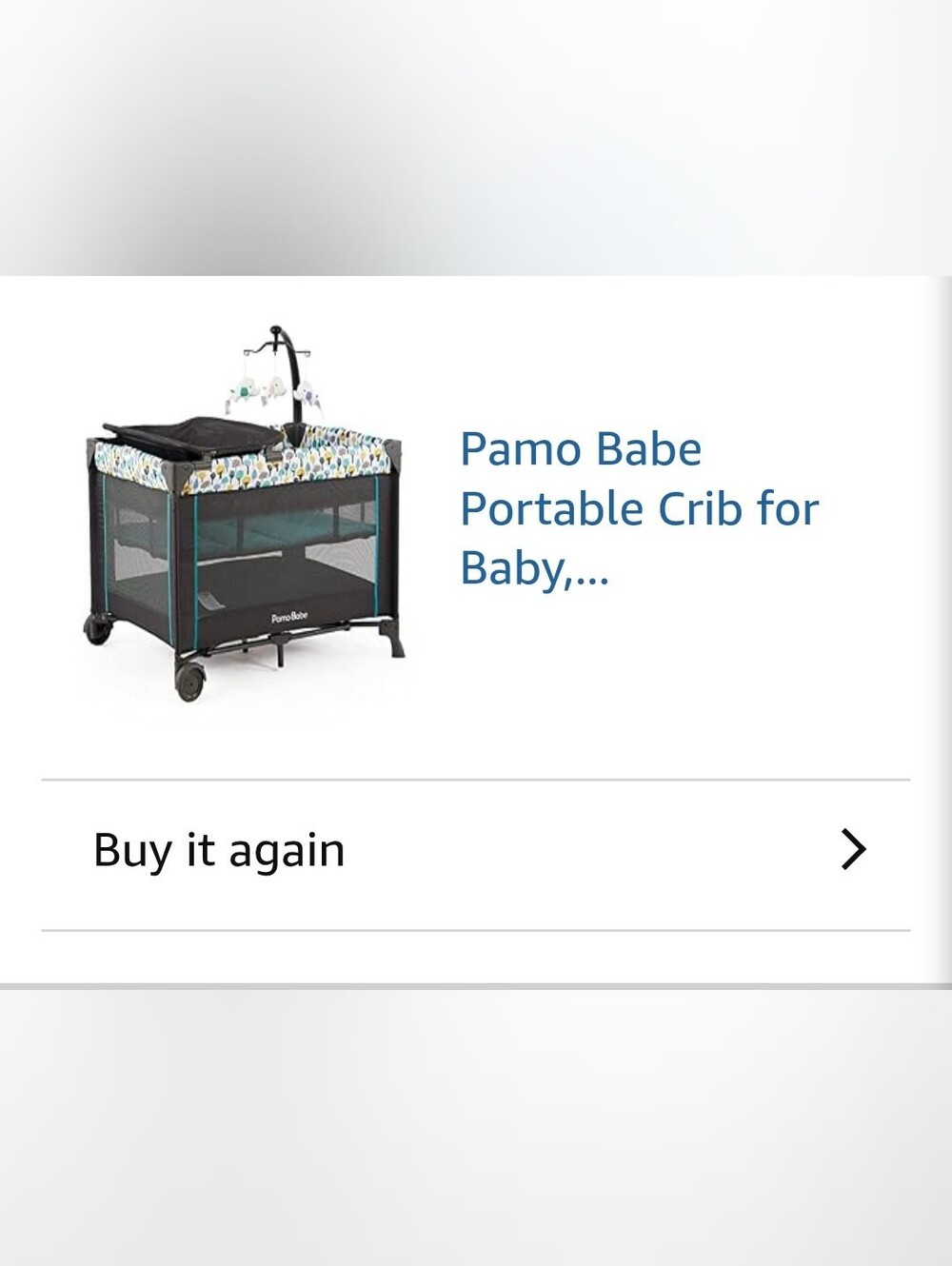 PAMO BABE play Nap Neutral Gray Playard with Tree-Patterned Trim